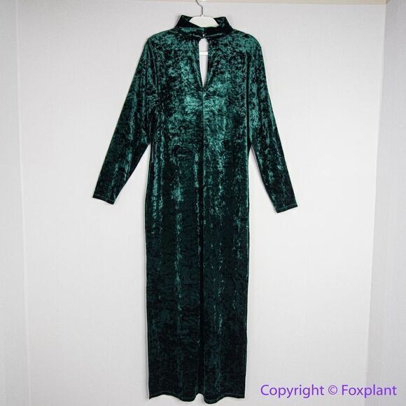 Eloquii dark green Crushed Velvet Dress, 18 - Picture 10 of 15